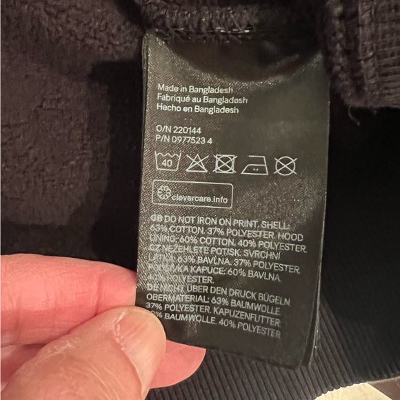 H&M NASA Black Hoodie | Blue and Red Logo | Size L | Great Condition | Frayed - Picture 9 of 12